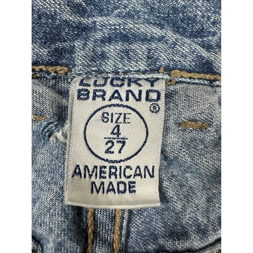 Vintage Y2K Lucky Brand Jeans Sz 4 27 Blue Straight Leg Lightweight Made in USA